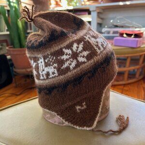 Unisex Soft Alpaca Peruvian Ear Flap Knit Hat